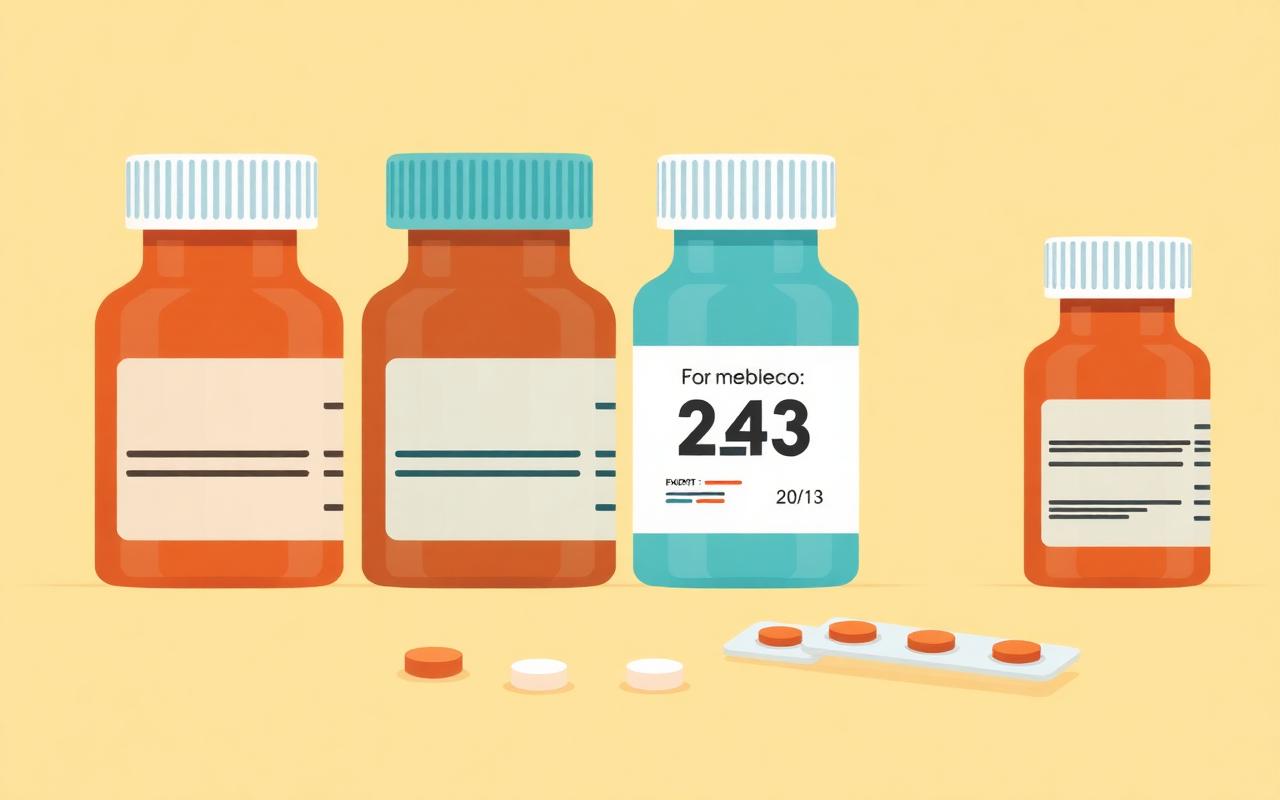 Medicine bottles with batch numbers and expiry dates for pharmacy batch tracking